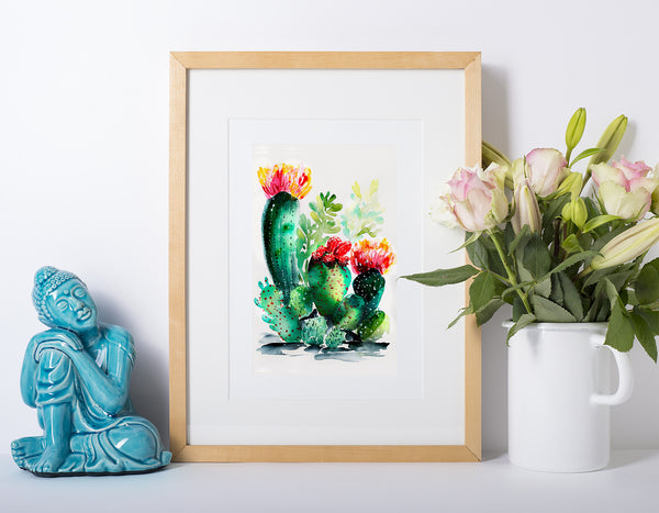 cactus art Watercolor Cacti 3 - Cactus Collection
