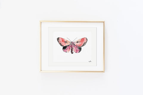 Mulberry Velvet Luna Moth - Watercolor Wings Collection