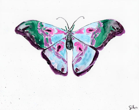 Mulberry Luna Moth - Watercolor Wings Collection