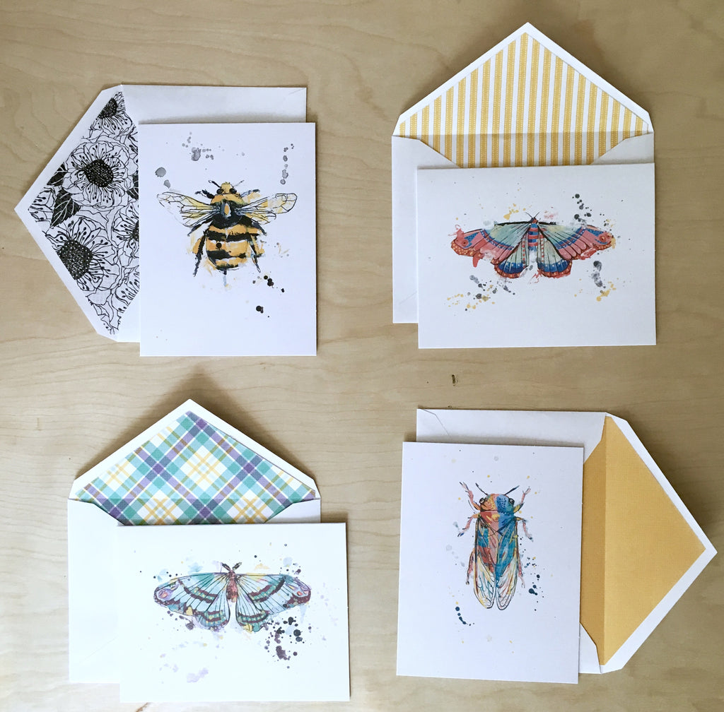 Mixed Little Bugs Greeting Card Set 2