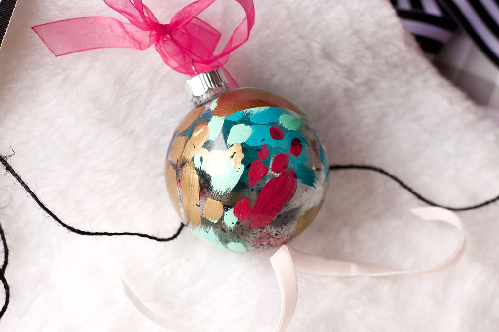 Crackle No. 6 - Hand Painted Holiday Ornament - Holidays 2016
