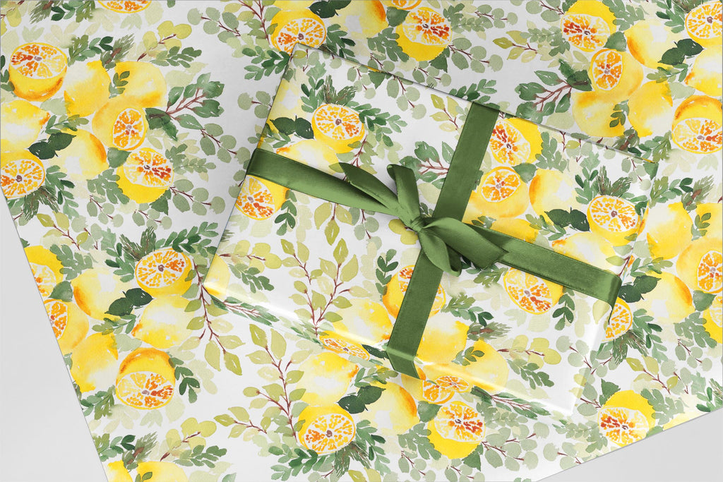 Lemon Squeeze Wrapping Paper - Citrus Collection