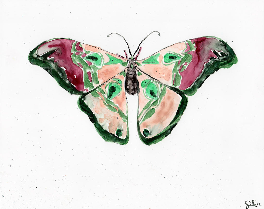 Emerald Luna Moth - Watercolor Wings Collection