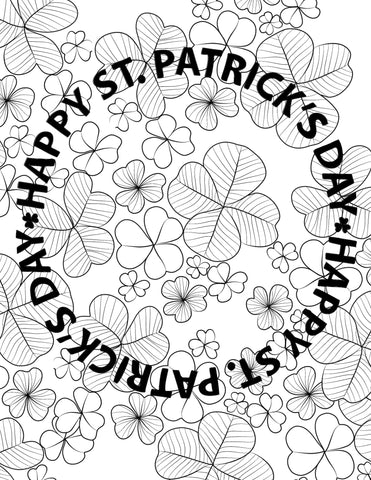 St. Paddy's Coloring Page 1 - Digital Download