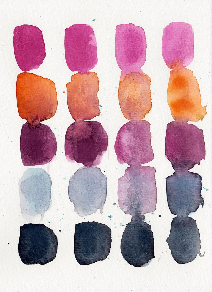 Sunset Fingerprints - Watercolor Abstractions