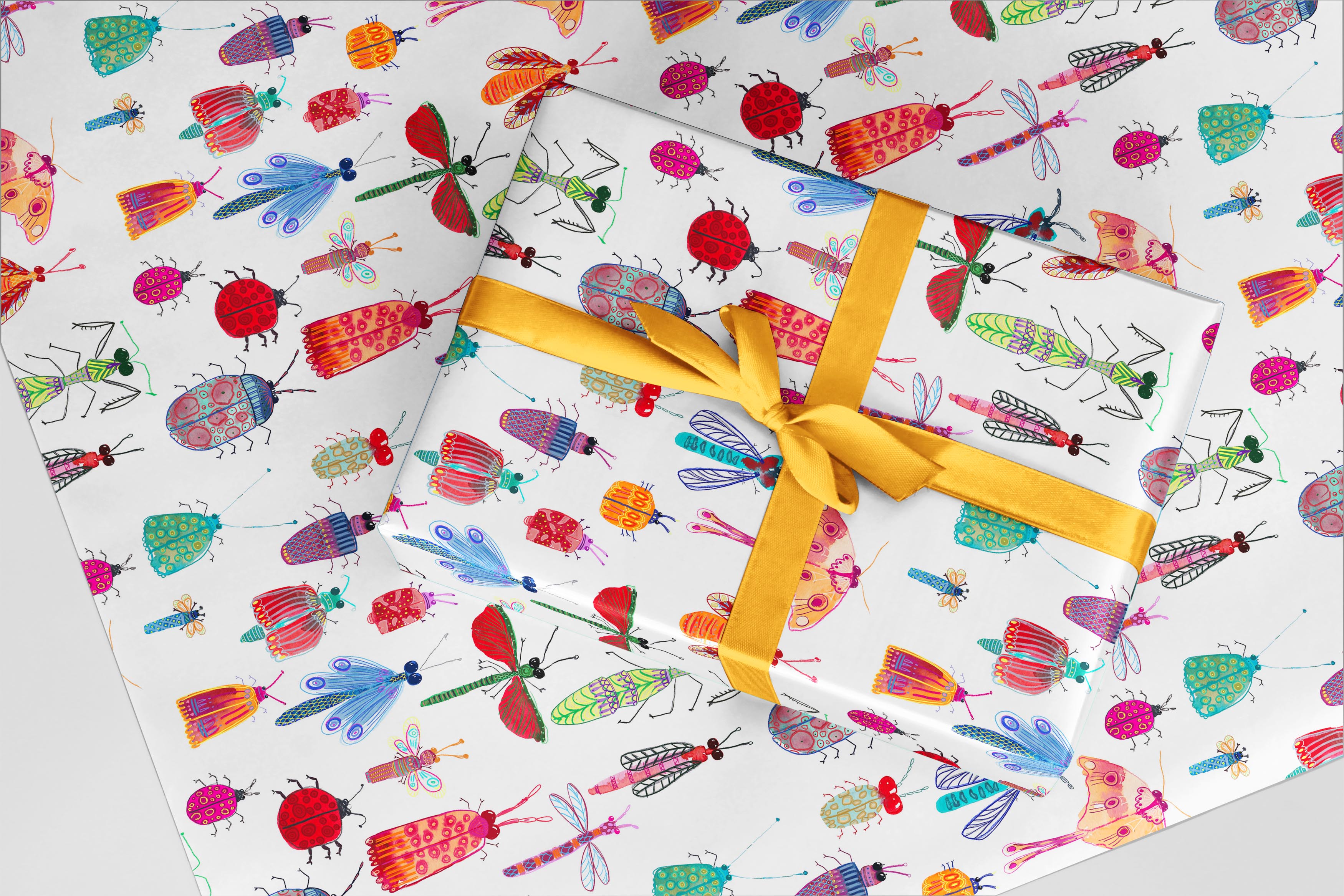 Adventure Bugs Wrapping Paper - Little Bugs Collection - Angelique Abare
